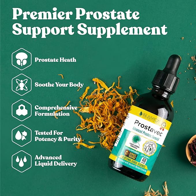 Prostavec - Advanced Prostate Support Supplement - Liquid Delivery for Better Absorption - Pygeum, Saw Palmetto, Stinging Nettle, Turmeric, Damiana & More!