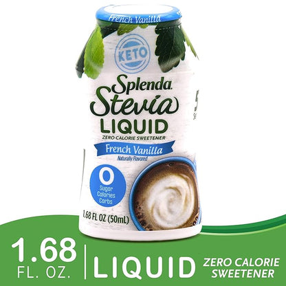 SPLENDA Stevia Liquid Zero Calorie Sweetener Drops, French Vanilla, 1.68 Ounce Bottle (Pack of 1)