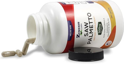 Saw Palmetto Extract - 240 Capsules - 500mg/capsule - 200% More Capsules Than Most Competitors