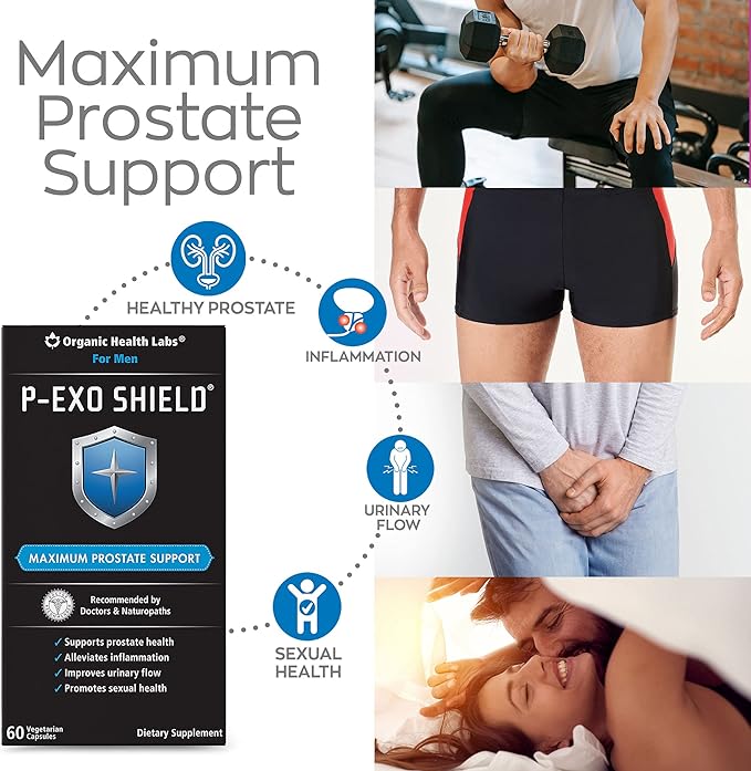 P-ExoShield Complete Prostate Support with Saw Palmetto, 60 Veggie Capsules - Organic Health Labs