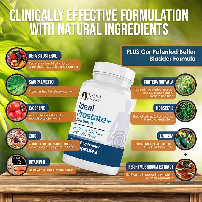 Advanced Men's Prostate Support by Ideal Prostate Plus Ultra with Reishi Mushroom, Saw Palmetto, Lycopene and More for Natural Prostate Relief