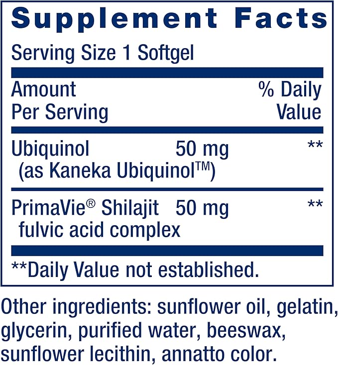 Life Extension Super Ubiquinol CoQ10 with Enhanced Mitochondrial Support, heart health supplement, maximum absorption, 50 mg, non-GMO, gluten-free, 100 softgels