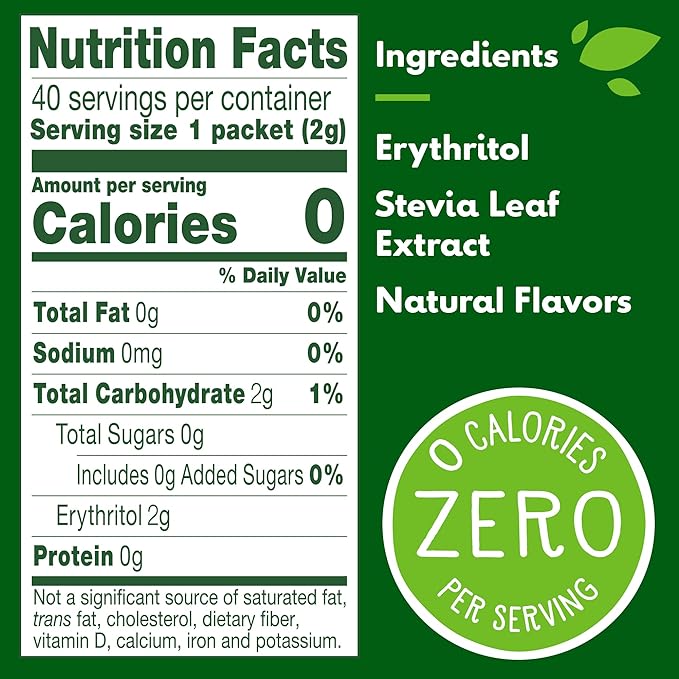 Truvia Original Calorie-Free Sweetener From The Stevia Leaf Packets, 2.82 oz Carton, 40 Count (Pack of 12)