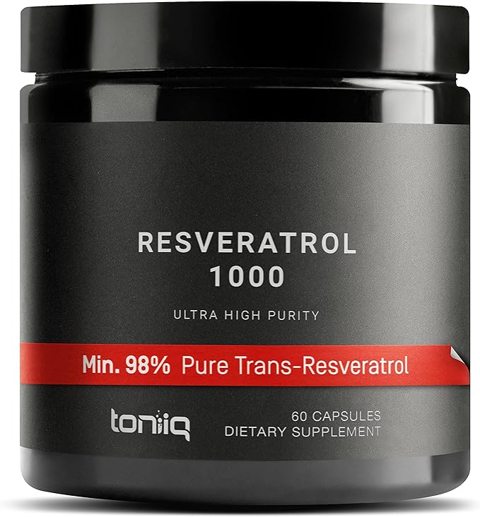 Ultra High Potency Third-Party Tested Trans Resveratrol 1000mg - 98% Pure, Highly Purified and Bioavailable - Resveratrol Polygonum Root Extract - 60 Capsules