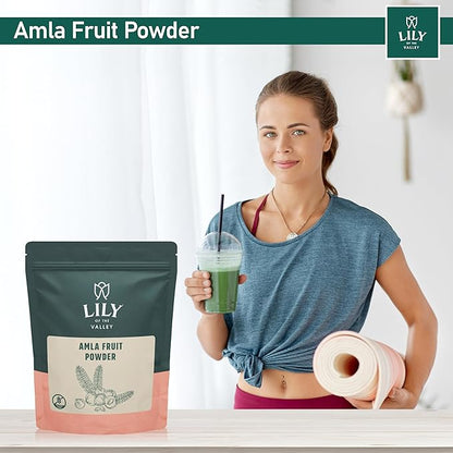 Lily of the Valley Amla Berry Powder (Amalaki) - Ideal for Cooking & Beauty Care - Rich in Antioxidant & Vitamin C - Natural, Vegan & Gluten-Free - Packed in Resealable Pouch (16oz, 453g)