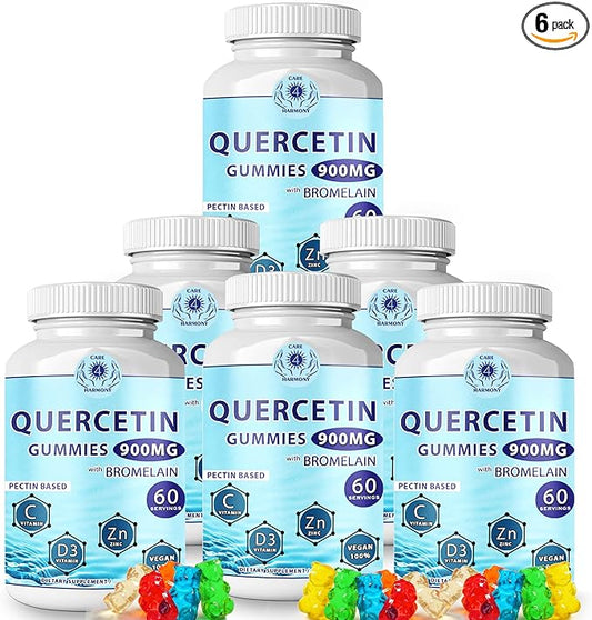 Quercetin Gummies - Quercetin with Bromelain Vitamin C + Zinc Vitamin D3 – Chewable Quercetin 900mg Supplements - Quercetin for Kids and Adults (6)