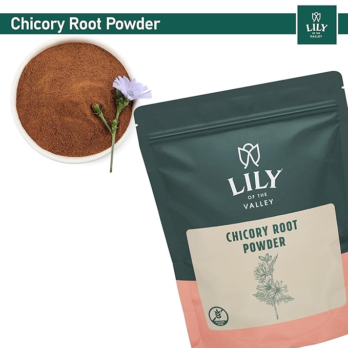 Lily of the Valley Chicory Root Powder - Soluble Fiber Powder - Dissolves Instantly in Hot Water or Milk - Vegan & Gluten-Free - Packed in Resealable Pouch (8oz, 226g)