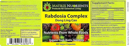 RABDOSIA Complex - Highly Potent Antioxidant for Maximum Cell Protection! - 100% Natural Ingredients: Rabdosia Extract, Green Tea, Resveratrol, Rutin - Vegan Capsules (60ct)