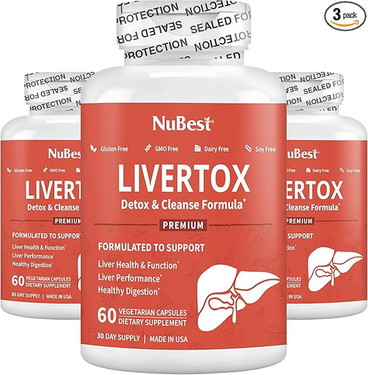 Liver Cleanse Detox & Fatty Liver Repair - Liver Supplement by LIVERTOX with Milk Thistle, Choline, Beet, Turmeric, Artichoke & Dandelion - Liver Supplement for Liver Detox and Healthy Liver - Pack 3