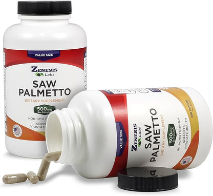 Saw Palmetto Extract - 240 Capsules - 500mg/capsule - 200% More Capsules Than Most Competitors