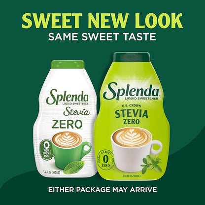 SPLENDA Stevia Liquid Zero Calorie Sweetener Drops, 3.38 Fl Oz Bottle