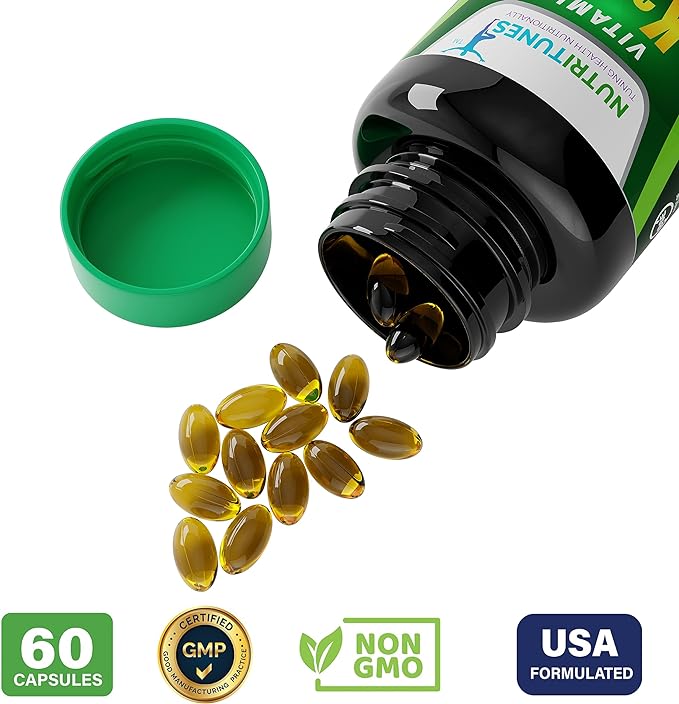 Vitamin K2 + D3 (120 Softgels) - Vitamin D3 K2 Supplement - Supports Cardiovascular & Bone Health - Non-GMO - Allergen-Free - 120 Softgels