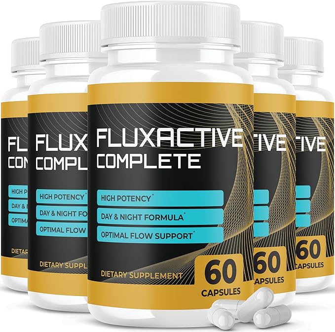 (5 Pack) Fluxactive Complete for Prostate Health - Official Formula, 30 Days Supply - Flux Active Complete Saw Palmetto Blend Formula Alt to Gummies Reviews Prostate Support Supplement (300 Capsules)