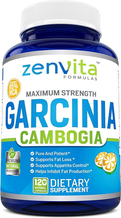 100% Pure Garcinia Cambogia Extract with 95% HCA - 120 Capsules - 2100 mg, Non-GMO & Gluten Free, Highest Potency, Maximum Strength Garcinia Cambogia