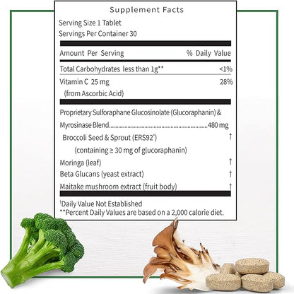 Avmacol Extra Strength #1 Researched Sulforaphane-Producing Brand for Detoxification, Antioxidant Support, Immune Health, Adults & Children, Nutramax Laboratories Consumer Care, Moringa, 30 Tablets