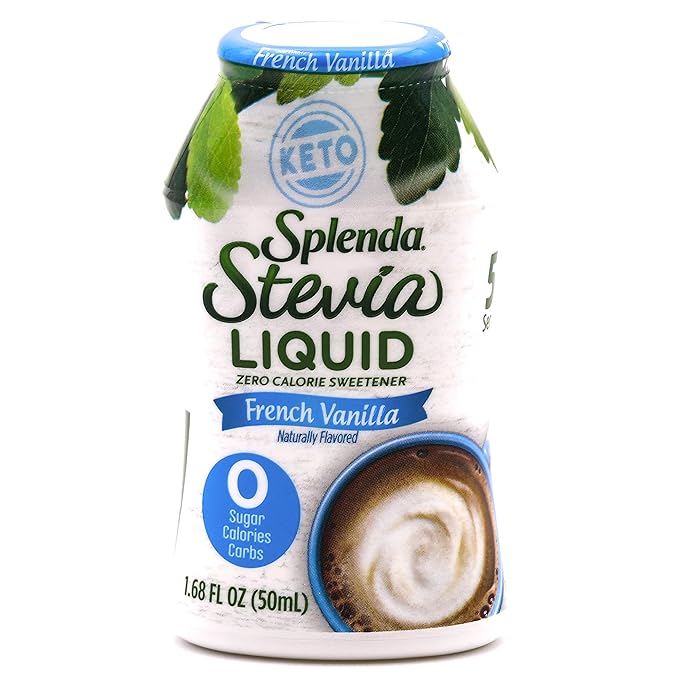 SPLENDA Stevia Liquid Zero Calorie Sweetener Drops, French Vanilla, 1.68 Ounce Bottle (Pack of 1)