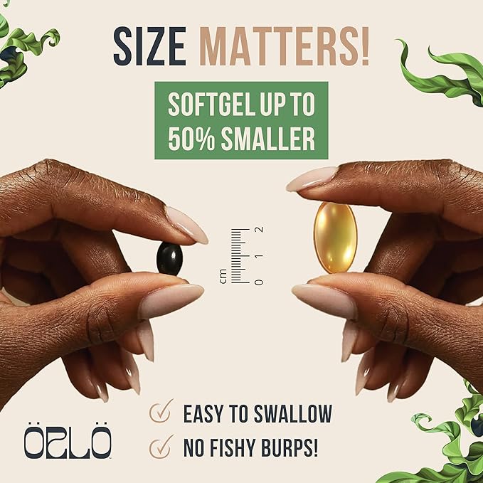 Orlo Omega 3 - Vegan Omega 3 Supplement - Triple Strength Omega3s - Plant Based DHA & EPA Fatty Acids Algae Omega-3 Oil - Sustainable Krill or Fish Oil Alternative (60 Mini Softgels)