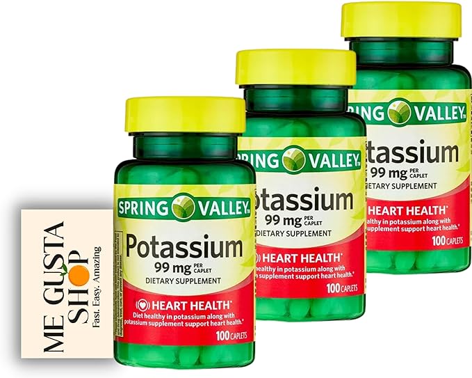 Spring Valley Potassium Caplets Dietary Supplement, 99 mg, 100 Count + Me Gustas Sticker (3)