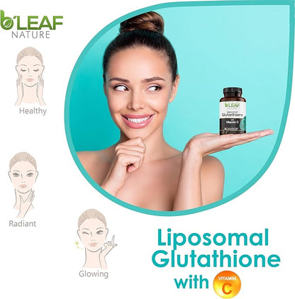 B'LEAF NATURE Pure Fusion of Liposomal Glutathione & Vitamin C Capsules - Better Absorption, Age-Defying Antioxidant for Immune Boost & Radiant Skin Health - Natural & Organic - 60 Count