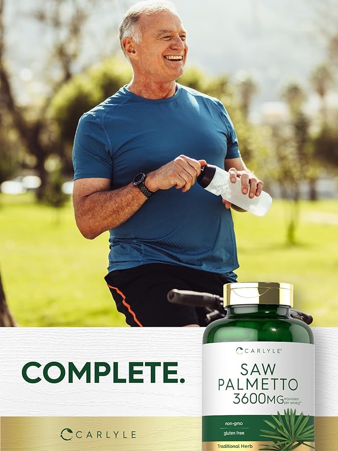 Carlyle Saw Palmetto Extract | 3600mg | 250 Capsules | Non-GMO and Gluten Free Formula from Saw Palmetto Berries