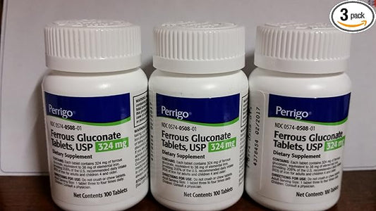 Ferrous Gluconate, 324mg, 100 Tablets, 3-Pack