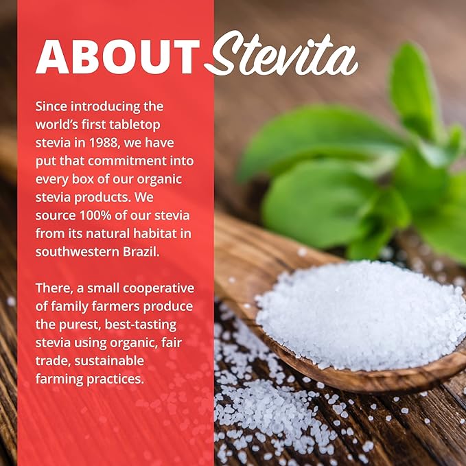 STEVITA Organic Stevia Extra Sweet - 50 Packets - All-Natural, No Calorie Sweetener - USDA Organic, Non-GMO, Vegan, Kosher, Keto, Paleo, Gluten Free - 50 Servings