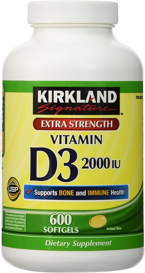 Kirkland Extra Strength Vitamin D-3 2000 IU 600 Soft Gels