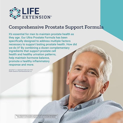 Life Extension Ultra Prostate Formula - Men’s Prostate Health Supplement with Beta Sitosterol, Saw Palmetto, Lycopene, Pumpkin Seed - 60 Softgels