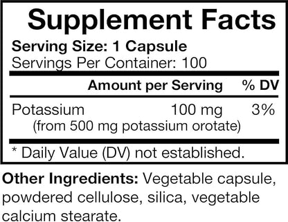 Potassium Orotate 100 Caps