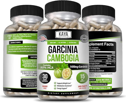 Kaya Naturals Garcinia Cambogia – Weight Loss Pills – Diet Supplement – Appetite Control – Women and Men - 30 Count