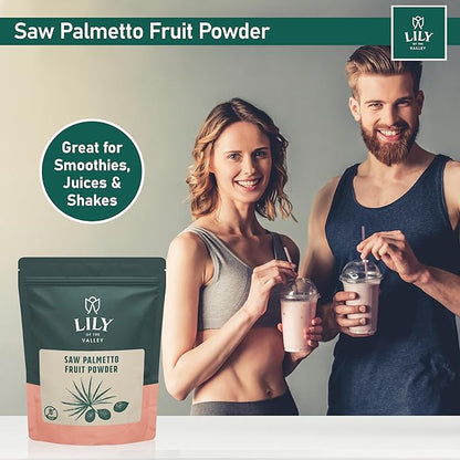 LILY OF THE VALLEY Saw Palmetto Fruit Powder - Serenoa Repens - Great for Cooking and Smoothies - Vegan & Gluten-Free - Packed in Resealable Pouch (4oz, 113g)