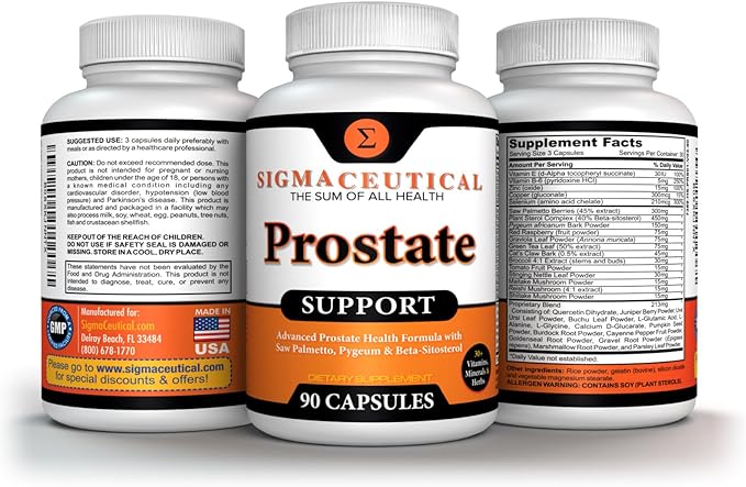 Prostate Supplement for Men - Pygeum and Saw Palmetto Beta Sitosterol - Frequent Urination - Stinging Nettle Root Capsules - Natural DHT Blocker for Men - 90 Capsules