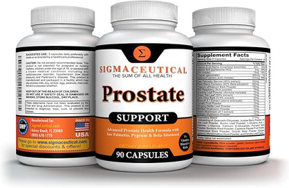 Prostate Supplement for Men - Pygeum and Saw Palmetto Beta Sitosterol - Frequent Urination - Stinging Nettle Root Capsules - Natural DHT Blocker for Men - 90 Capsules