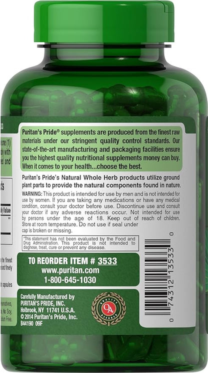 Puritan's Pride Saw Palmetto 450 Mg, Supports Prostate and Urinary Health, 200 Count