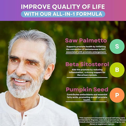 Prostavita | Prostate Supplement for Men | Saw Palmetto | Beta-Sitosterol 25mg | Supports Urinary Health and Prostate Function | Pumpkin Seed Extract | 90 Capsules