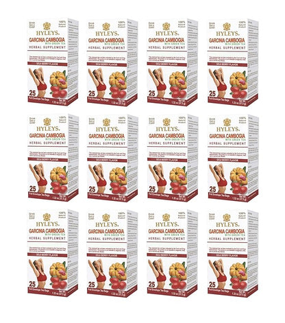 HYLEYS Tea Garcinia Cambogia Green Tea with Goji Berry Flavor - 25 Tea Bags (12 Pack - 300 Tea Bags Total)