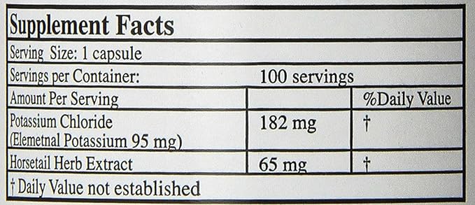 Potassium Chloride and Silica Capsules, 100 Count