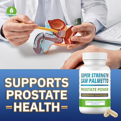 Saw Palmetto Extract for Men: Prostate Health Supplement for Men. High Strength Prostate Support Supplement for Men’s Health. Prostate Power 180 caps