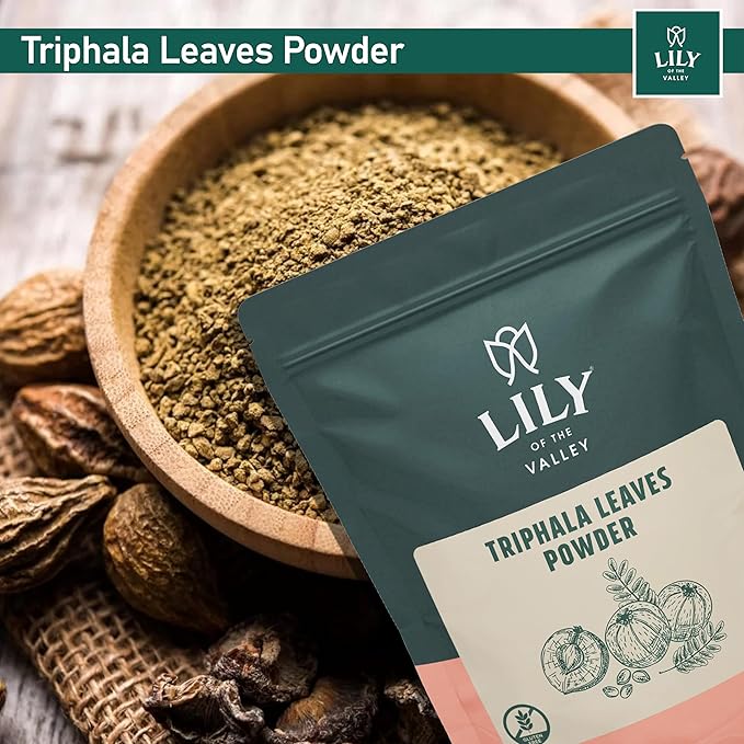 LILY OF THE VALLEY Triphala Powder - Mix of Amla, Haritaki & Bibhitaki - Sourced from India - Herbal Adaptogen Superfood - Vegan & Gluten-Free (16oz, 453g)- Package May Vary