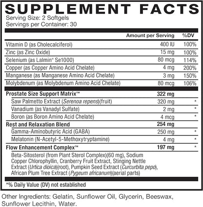 Force Factor TruFlow Prostate Health Support Supplement for Men Softgels 60 Count (Pack of 1) 60 Count