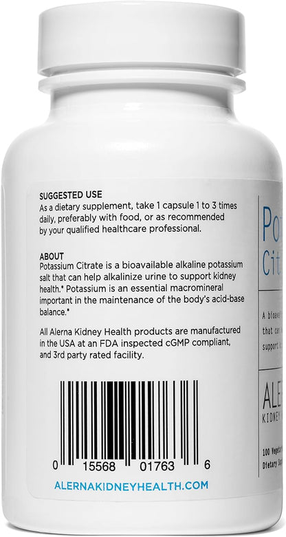 Potassium Citrate 99 mg - Supports Electrolyte Balance and Normal pH - Essential Mineral Kidney Stone Support Supplement - 100 Vegetarian Capsules (Pack of 3)