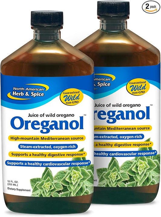 NORTH AMERICAN HERB & SPICE Oreganol P73 Juice - 12 fl oz - Pack of 2 - Wild Oregano Oil - Heart & Digestive Health - Kidney, Pancreas & Liver Support - Non-GMO - 173 Total Servings