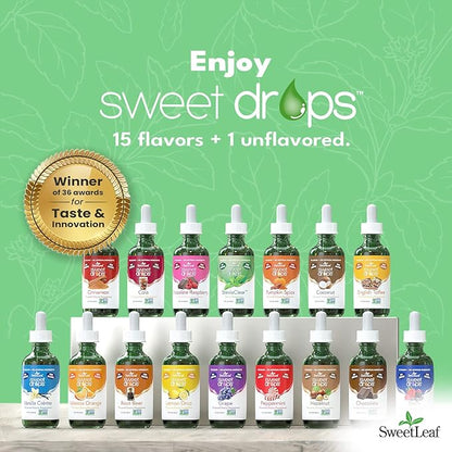 SweetLeaf Stevia Sweet Drops Berry - Liquid Stevia Drops Sweetener, Zero Calorie, Non-GMO Flavored Stevia Liquid Sugar Substitute for Sugar-Free Sodas, Mixed Drinks, Iced Tea, 2 Fl Oz (Pack of 2)