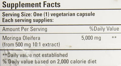 BIO NUTRITION INC Moringa 5,000 MG SUPR Food, 60 VCAP (Pack of 2)