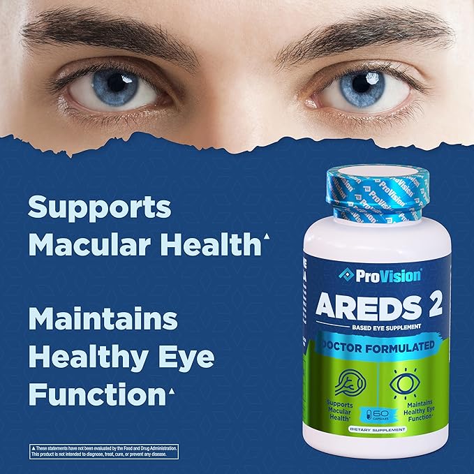 Provision AREDS 2 Eye Vitamins - Enhance Vision Supplements - Lutein Zeaxanthin Vision Complex - 60 Eye Supplement Capsules