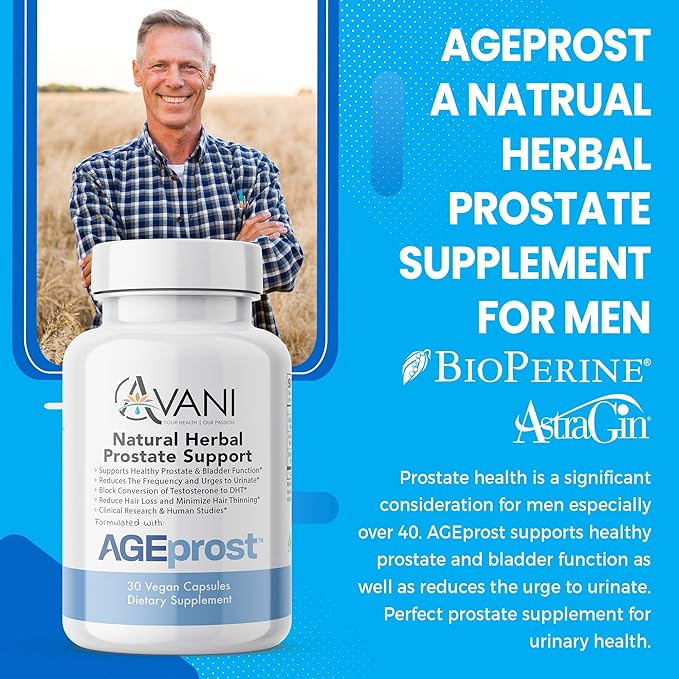 -- Best Natural Herbal Prostate Health Support - Supplement for Men - Reduce Frequent Urination & Midnight Bathroom Trips - DHT Blocker Hair Loss Supplement