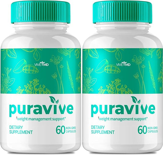 Puravive Premium Weight Management Capsules, Puravive Exotic Rice Method Advanced Formula with 60 Non-GMO Capsules, Featuring Garcinia Cambogia, Mango Fruit Powder & Raspberry Ketones Extract (2 Pack)