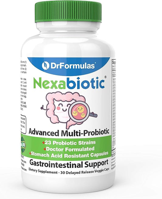 DrFormulas Nexabiotic 23 Multi Probiotic for Women and Men - Dr. formulated with Lactobacillus Acidophilus, Bifidobacterium Infantis, Saccharomyces Boulardii, 17.25 Billion CFUs