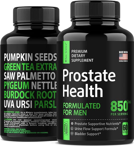 Prostate Support Supplement For Men's Health - DHT Blocker, Urinary Tract, Overactive Bladder Support & Prostate Health: Saw Palmetto, Lycopene, Pygeum, Pumpkin Seed Extract, Beta Sitosterol - 60 Caps