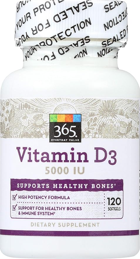 365 Everyday Value, Vitamin D3 5000 IU, 120 ct